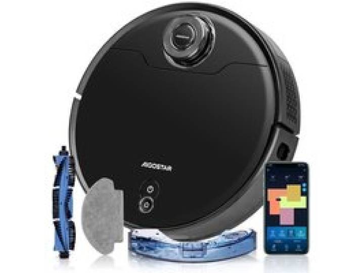 Aigostar Blackhole - Robot aspirateur laveur 2700Pa. Navigation 360° LDS cartographie. Google/Alexa.