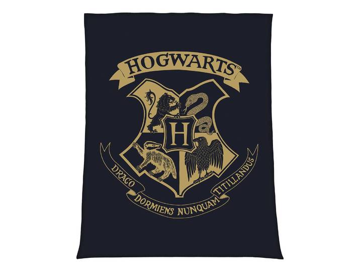 Flauschdecke Hogwarts 150 x 200cm Schwarz
