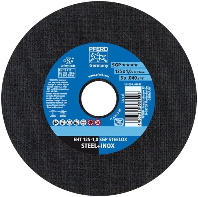 Pferd Disque de séparation droit A60SSG-INOX 125x1mm (61331421)