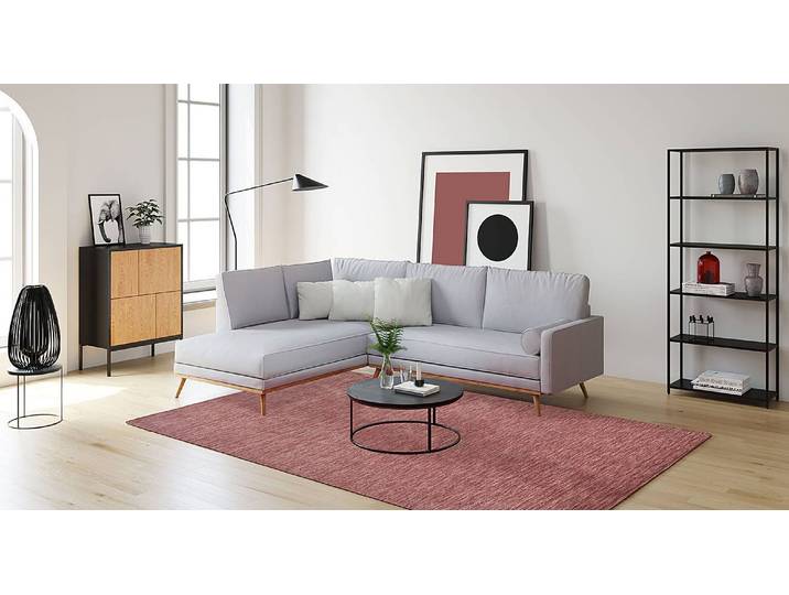 Wollteppich Holi Uni Pink/Altrosa 70 x 140cm Wolle