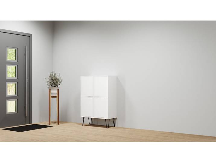 Highboard weiß MDF Beschichtet MDF Weiß matt