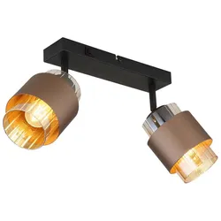 Deckenleuchte Deckenstrahler Spotleuchte schwarz matt Glas amber drehbar L38cm