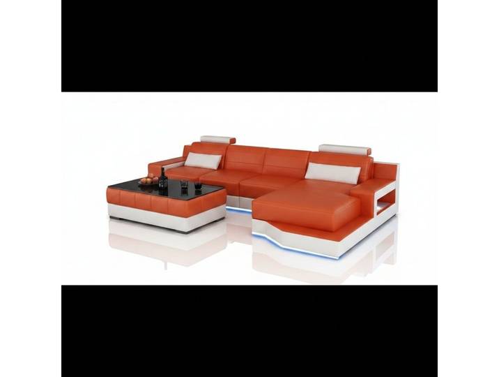 JVmoebel Ecksofa Luxuriöses Ledersofa mit USB-Schnittstelle und Bettfunktion, Made in Europa