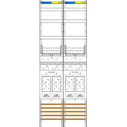 f-tronic 7143016 Zählerfeld E219, 2-feldrig, H=1350mm, 4-eHZ
