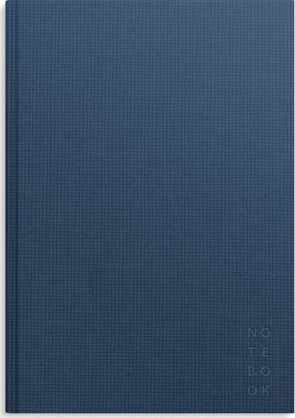 Burde Notesbog, Tekstil, A4, Blank, Dark Blue
