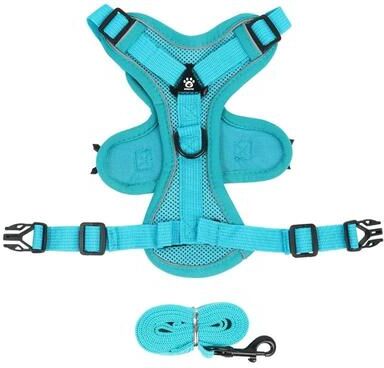 Uplift Essentials Adjustable Reflective No Pull Dog Harness And Leash Set sky Blue s