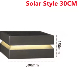 Inspire Curations Solar Square Pillar Light IP65 Waterproof LED Garden Fence Post Lamp solar Style 30cm warm White