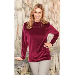 Baumwoll-Shirt in dunkelrot in Größe 44/46 von DW-Shop, Dunkelrot, 44/46