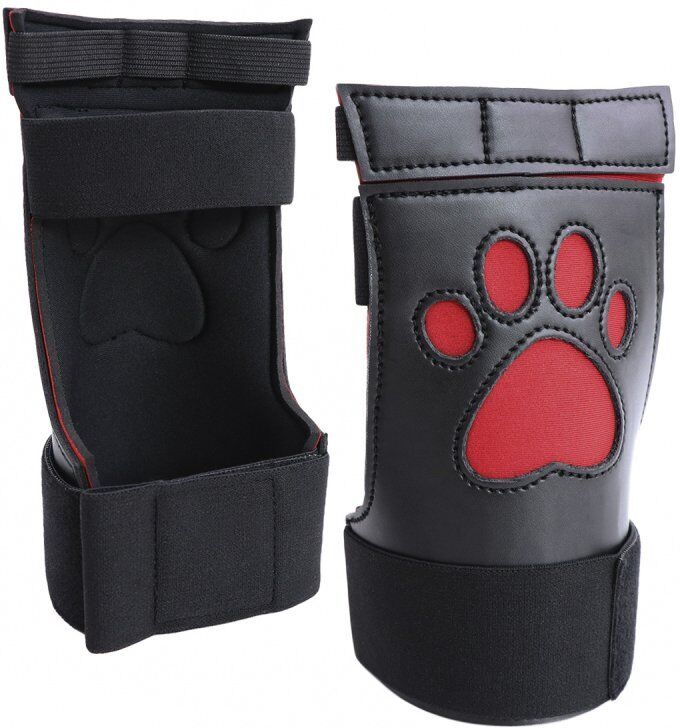 Kinky Puppy Gants Puppy Dog Paw Noir-Rouge