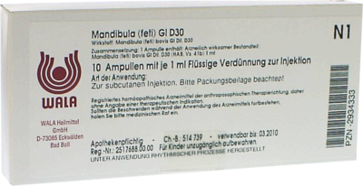 WALA Heilmittel GmbH MANDIBULA feti GL D 30 Ampullen 10X1 ml 02934333