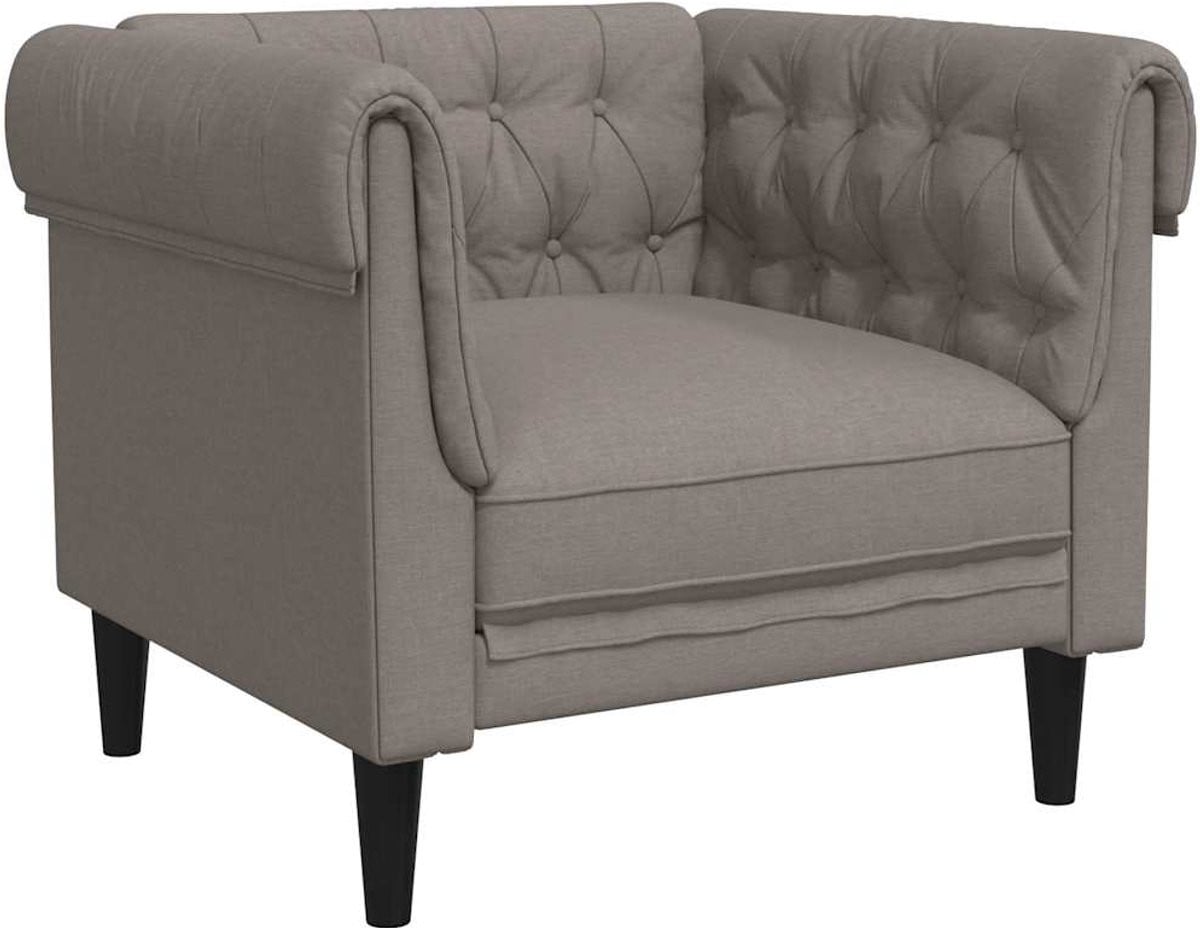 vidaXL Chesterfield-stijl fauteuil in taupe stof