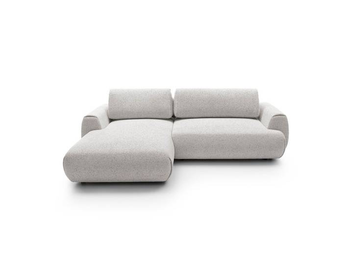 ECKSOFA ZEST Grau Geflochtener Stoff mit Schlaffunktion