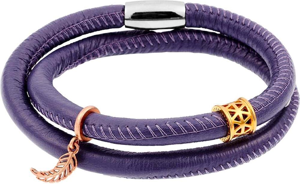 Bracelet Endless En Cuir Et 2 Charm'S En Argent 925/1000 Femme