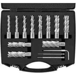 VEVOR Kronenbohrer-Set Metall 13 tlg. 7/16, 1/2, 9/16, 11/16, 5/8, 3/4, 13/16, 7/8, 15/16, 1, 1-1/16 Zoll, Kernbohrer-Satz 50,8 mm Schnitttiefe Ringschneider-Set, Zubehör für Magnetbohrmaschinen