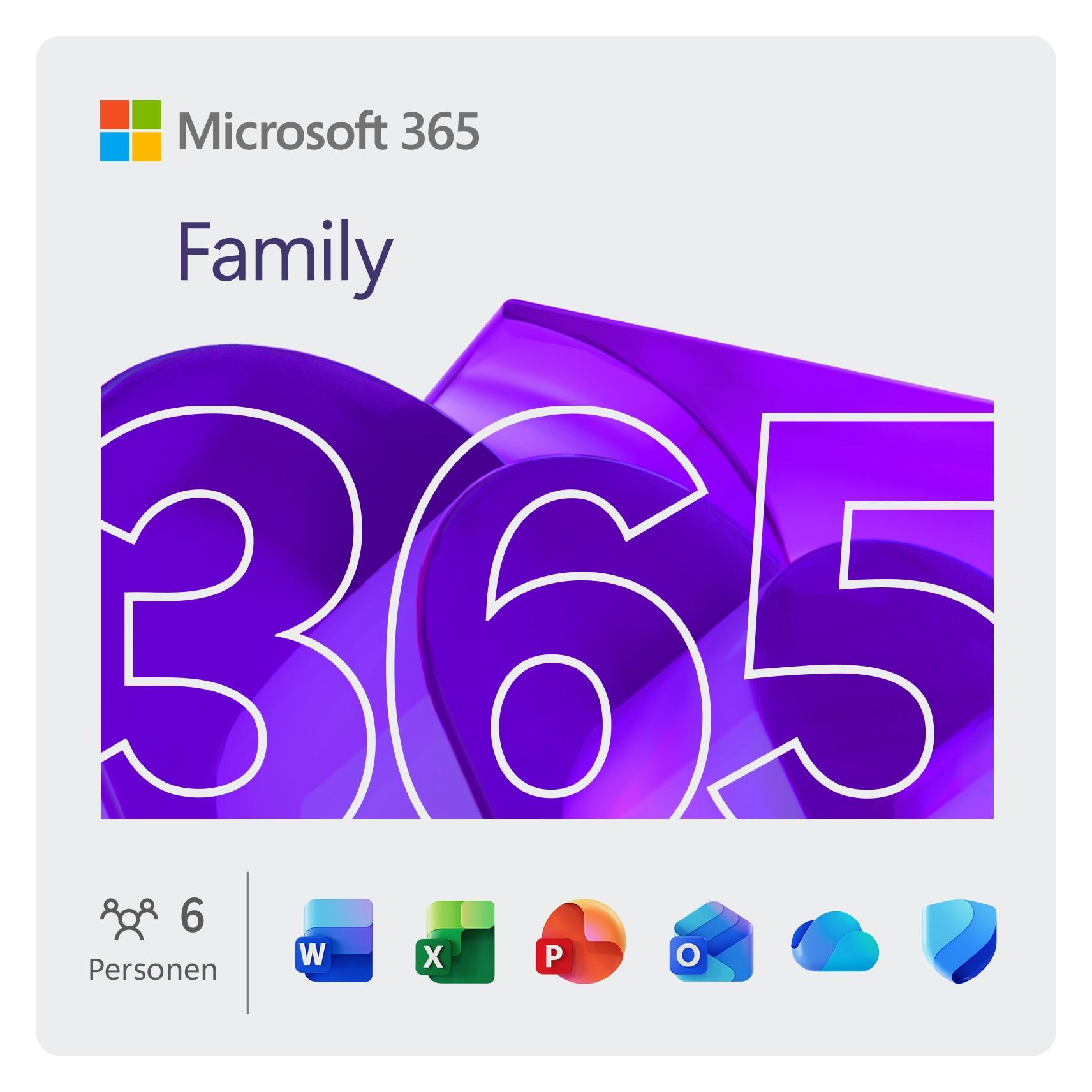 Microsoft M365 Family (6 User, 5 Geräte/User, 12 Monate) (6GQ-00092)