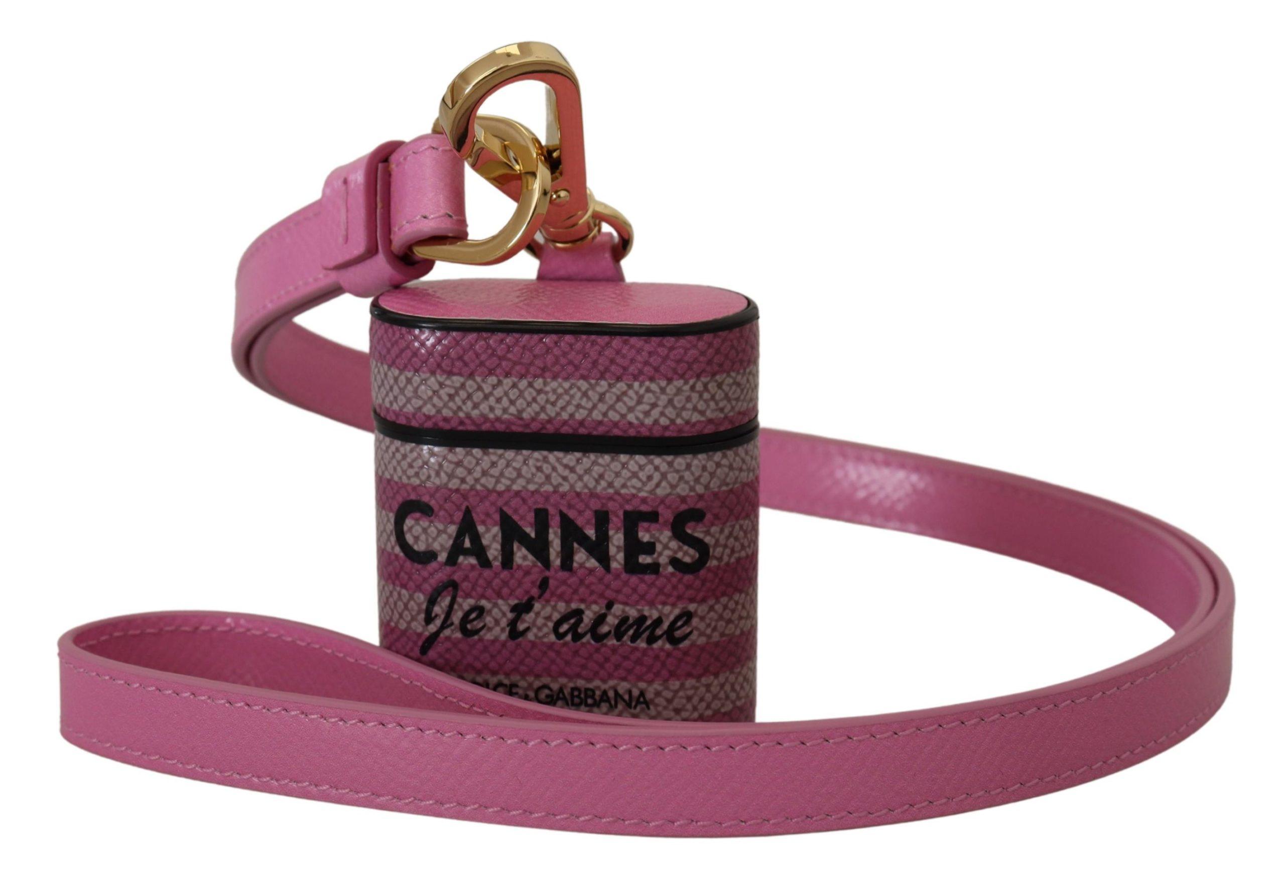 Dolce & Gabbana Chic Leren AirPods Hoes in Vrouwen Roze