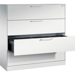 CP-Möbel Hängeregisterschrank Asisto C3000, Holz, 3-bahnig, 4 Schübe, lichtgrau