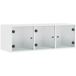 vidaXL Wandschrank mit Glastüren Weiß 102x37x35 cm