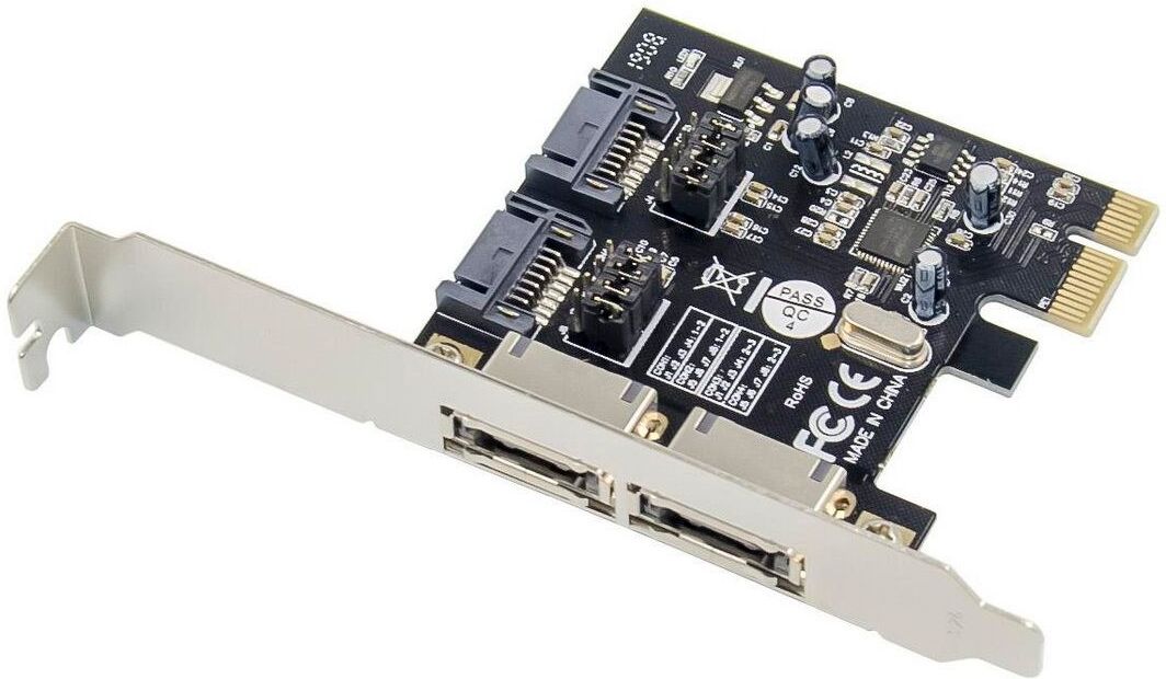 MicroConnect 2-Port SATA III PCIe Card, 2x eSATA + 2x Internal SATA (MC-SATA3-T4)