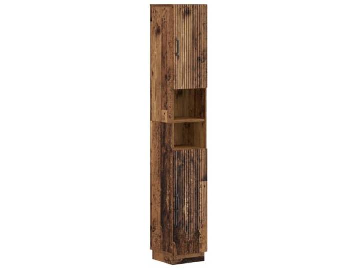Makastle Badezimmerschrank mit offenem Regal Altholz
