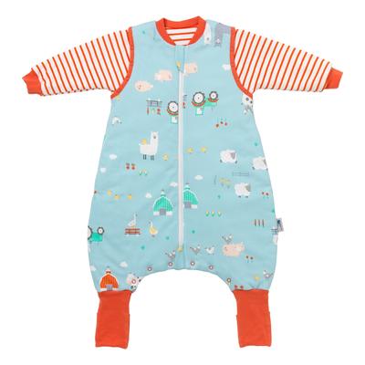 Babyschlafsack SCHLUMMERSACK "Schlafsack mit Füßen 2.5 Tog" Gr. 80, blau (bauernhof), Schlafsäcke, Baby, L: 80cm, Obermaterial: 100% Baumwolle CO(Bio)., L:80cm