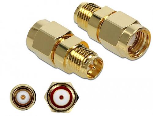 Delock 89977 89977 HF-Adapter RPSMA-Stecker - RPSMA-Buchse 1St.