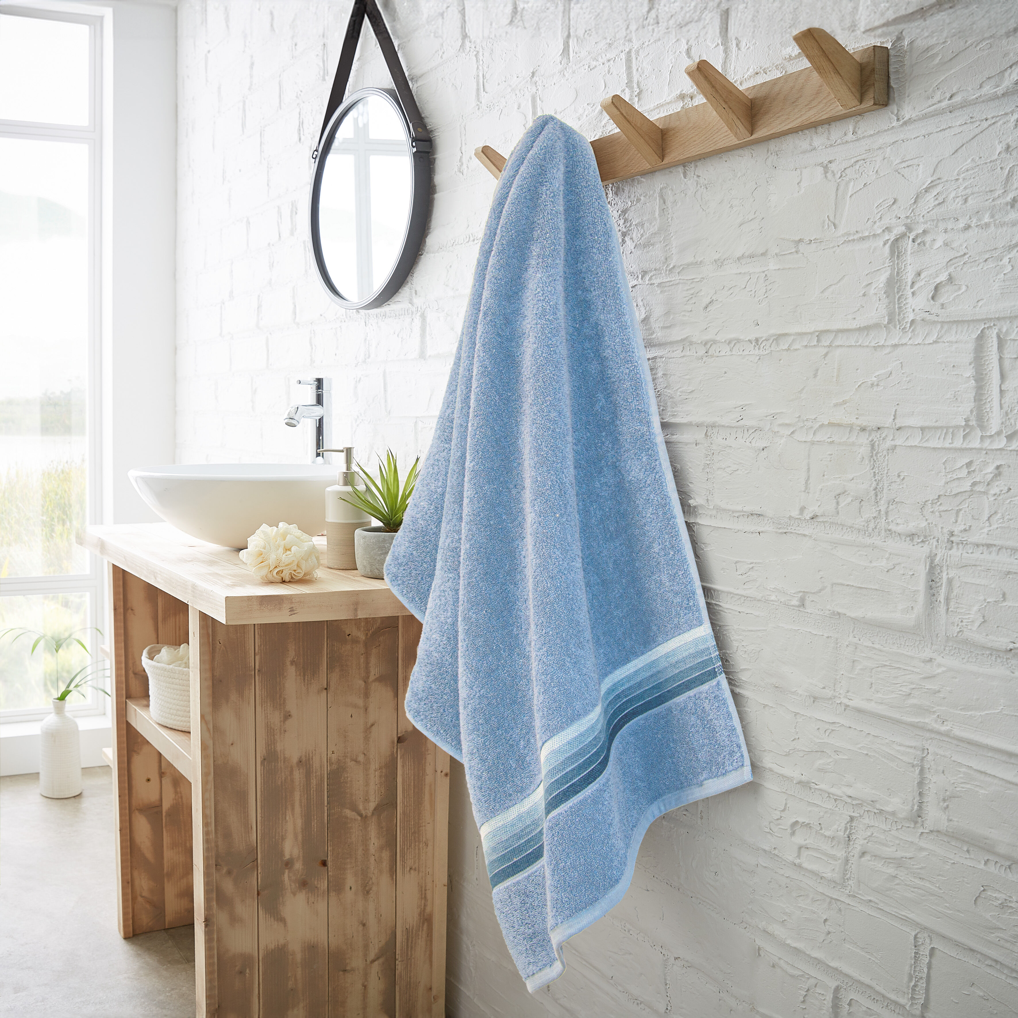 Handtücher DYCKHOFF "Chenille", blau, B:70cm L:140cm, Frottier, Frottier, Handtücher