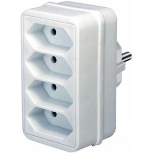 Brennenstuhl Steckdosenadapter 1508040, weiß, 4-fach Eurosteckdose