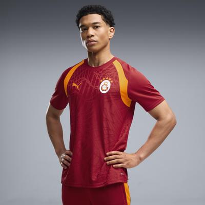 Fußballtrikot PUMA "GSK TRAINING JERSEY", Herren, Gr. S, rot (schwarz cherry, summer sunset), Web, Obermaterial: 100% Polyester, unifarben, slim fit normal, Rundhals, Trikots Fußballtrikot