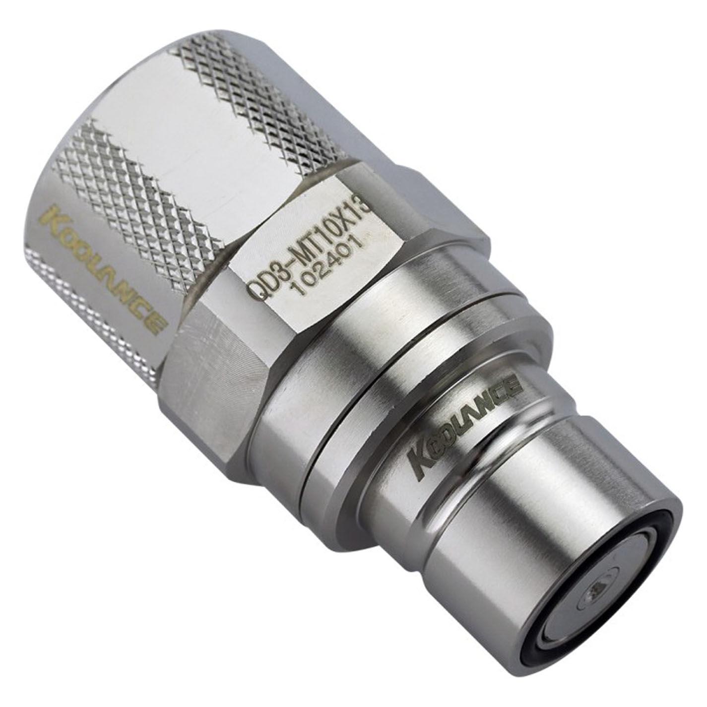 Koolance QD3 Schnellverschluss gerade männlich auf 13/10mm - no-spill, silber (QD3-MT10X13)