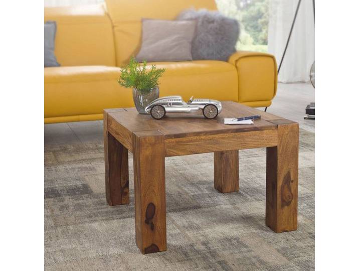 Table basse carrée 60x40 cm en bois de sheesham massif