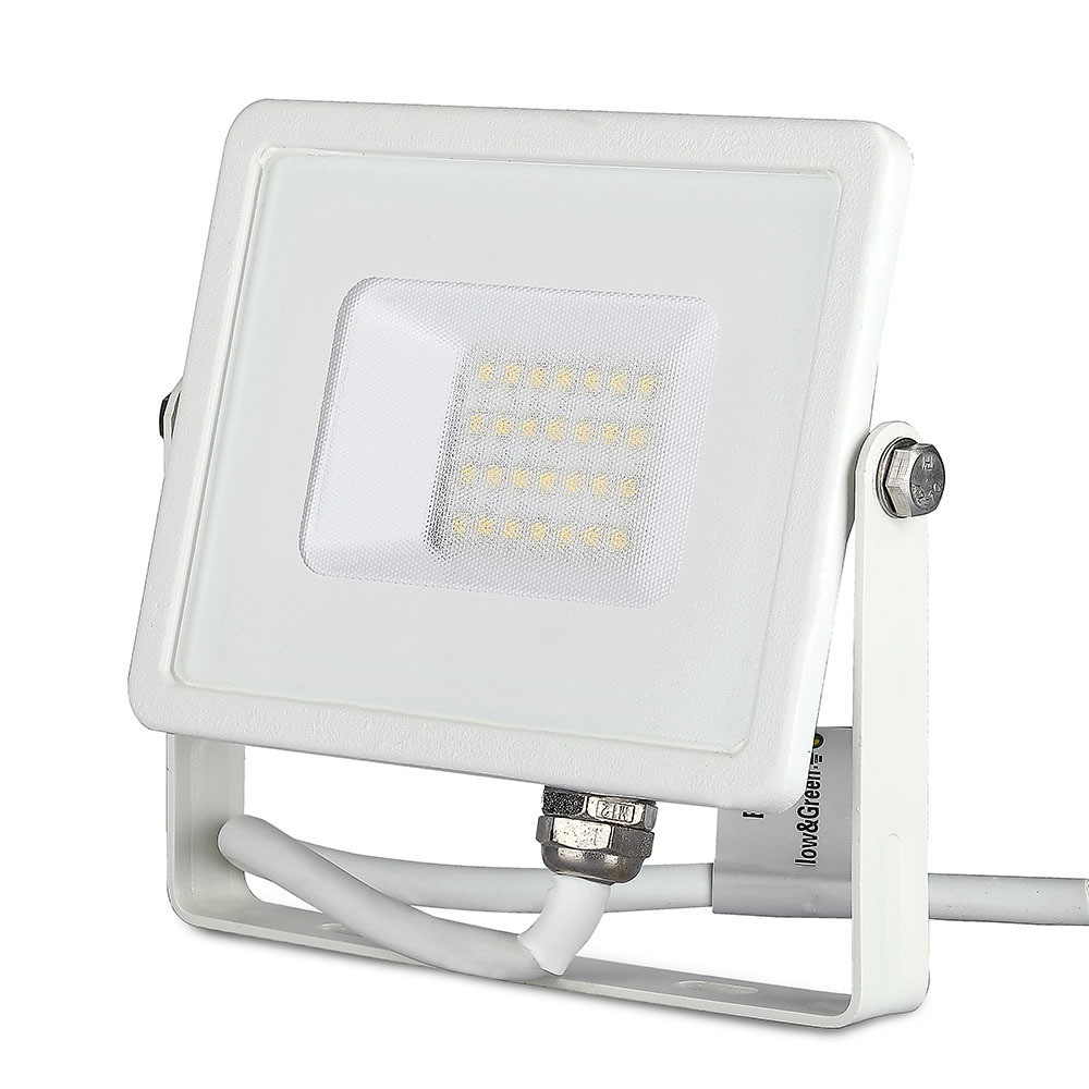 V-TAC VT-20 LED Floodlight, Wit, 20 W, IP65, Aluminium, Accentverlichting voor de tuin