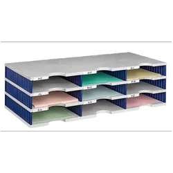 styro Styrodoc Sortierstation DIN C4 9 -Fach grau/blau