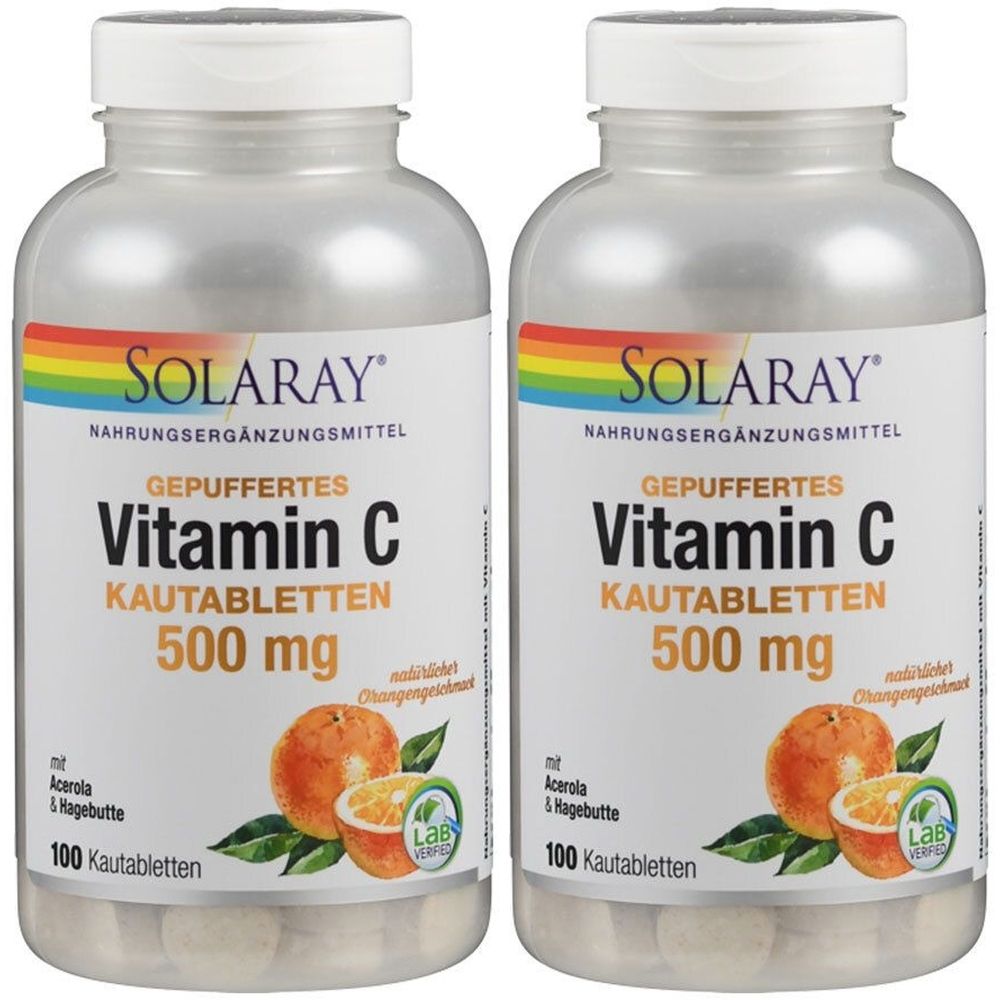 Vitamin C Kautabletten 500 mg Orange Solaray 2x 2x100 St