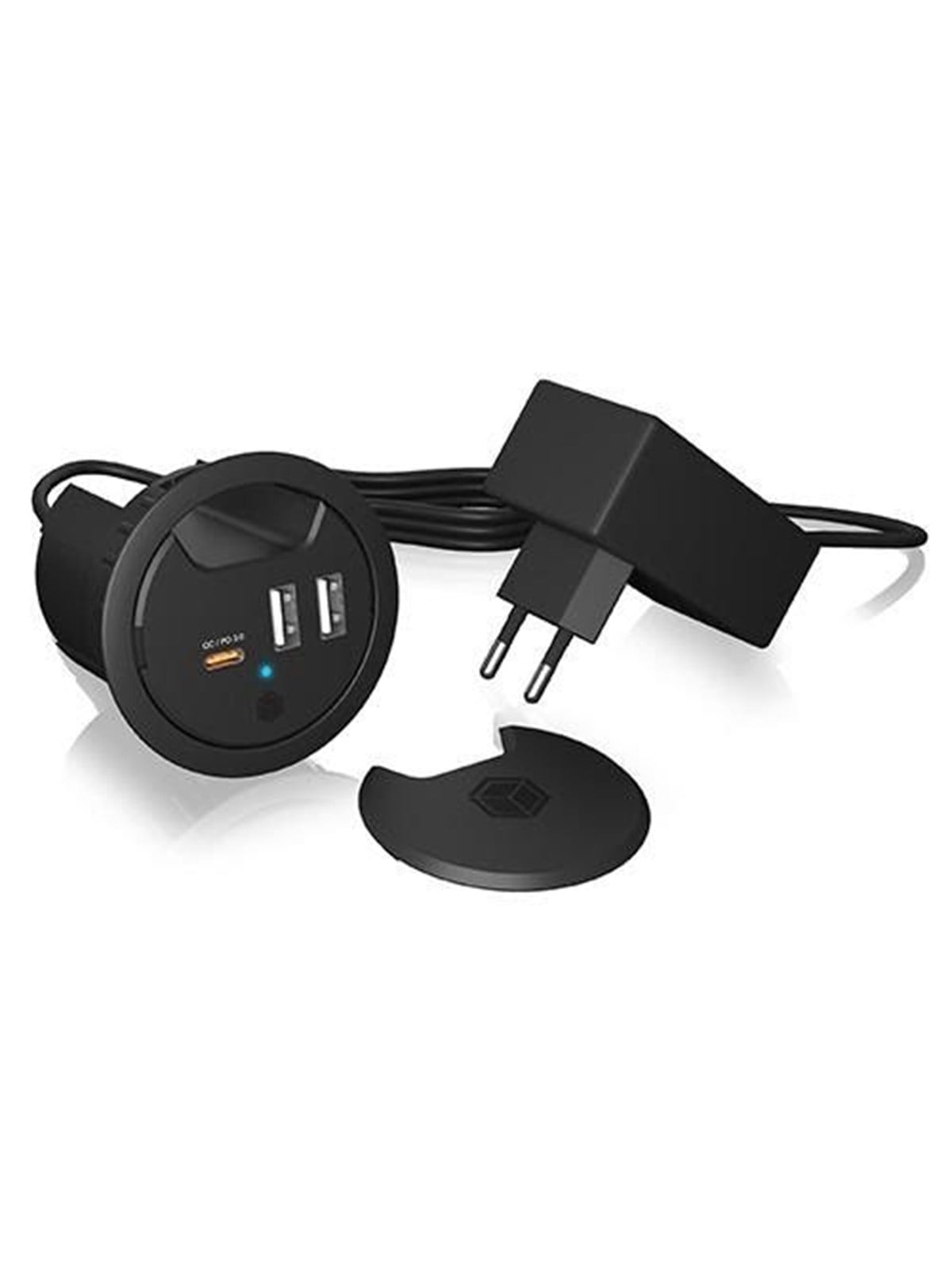ICY BOX IB-HUB1407 - hub - 3 ports USB-Hubs - 3 - Schwarz