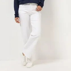 STRANDFEIN Jeanshose lange Form Logo-Badge Bootcut
