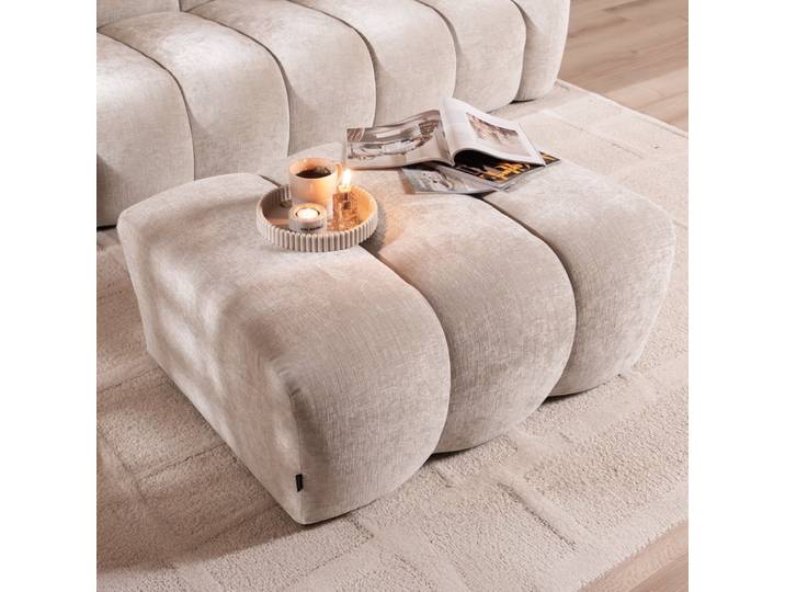 Bronx71 Hocker Luca Chenille sand