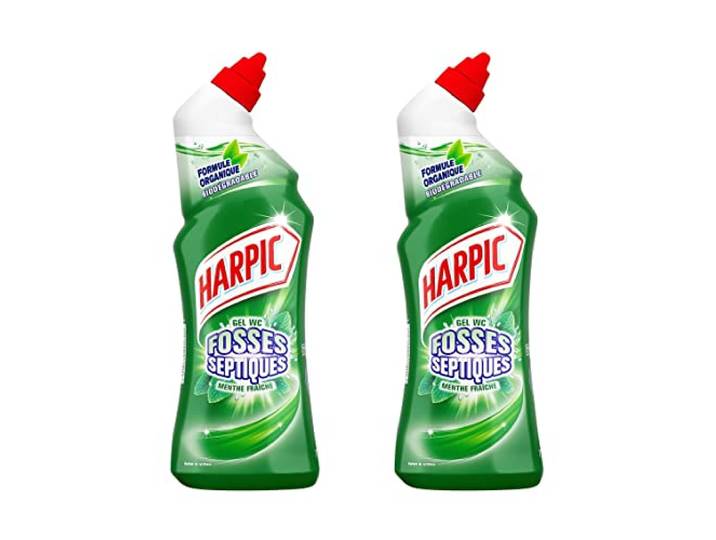 HARPIC Lot de 2 Gels WC Fosses Septiques Menthe - 750 ml
