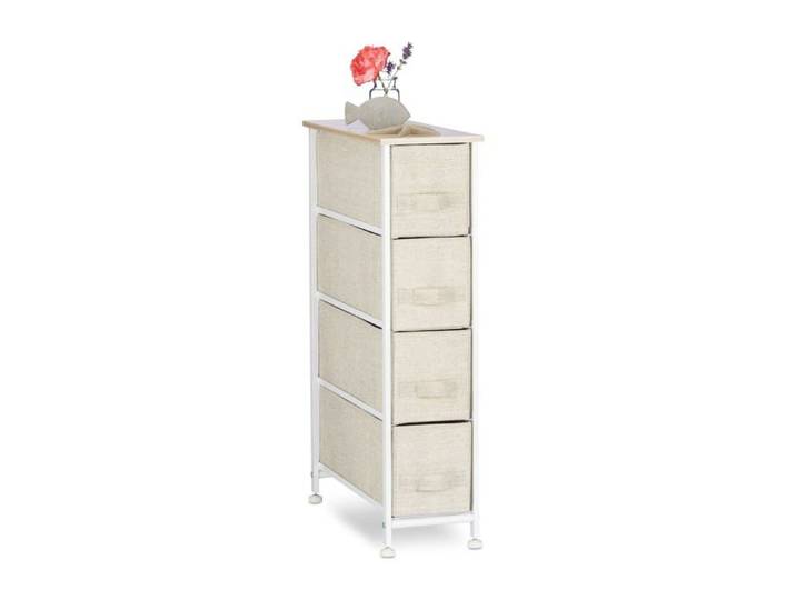 Système d'étagères 4 Tissu Universelle métal et Bois 76 x 20 x 48 cm Beige Meuble 48P x 48P x 20l x PETIT MEUBLE DE RANGEMENT