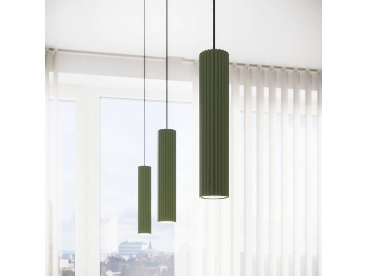 Suspension ALORA, vert olive, Ø 8 cm, métal, GU10 - SOLLUX SOLLUX LIGHTING - Salon / séjour - Aluminium - À ampoule unique