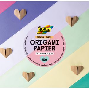 Folia Faltblätter 89960 Premium Pastell, 10 x 10cm, 70g/m², 10 Farben sortiert, 500 Blatt