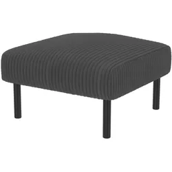 MODFU Fußhocker Cordstoff Grau 56x51x39 cm mit Metallgestell, gepolstert, vielseitig einsetzbar