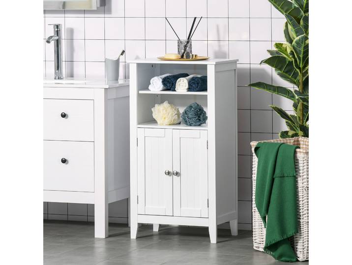 kleankin Meuble Salle de Bain Bois Blanc 50x30x93cm