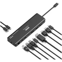 Port Designs Port USB-C Dock - 1x 4K PRO V2 (USB-C, 10 Ports), Dockingstation + USB Hub, Schwarz