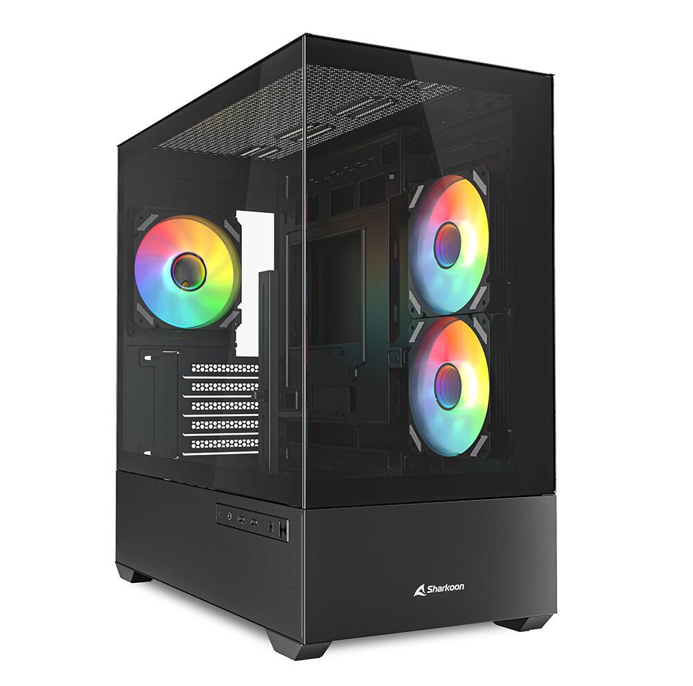 Sharkoon PC Gehäuse MK6 RGB Black Micro-ATX schwarz 4044951041794