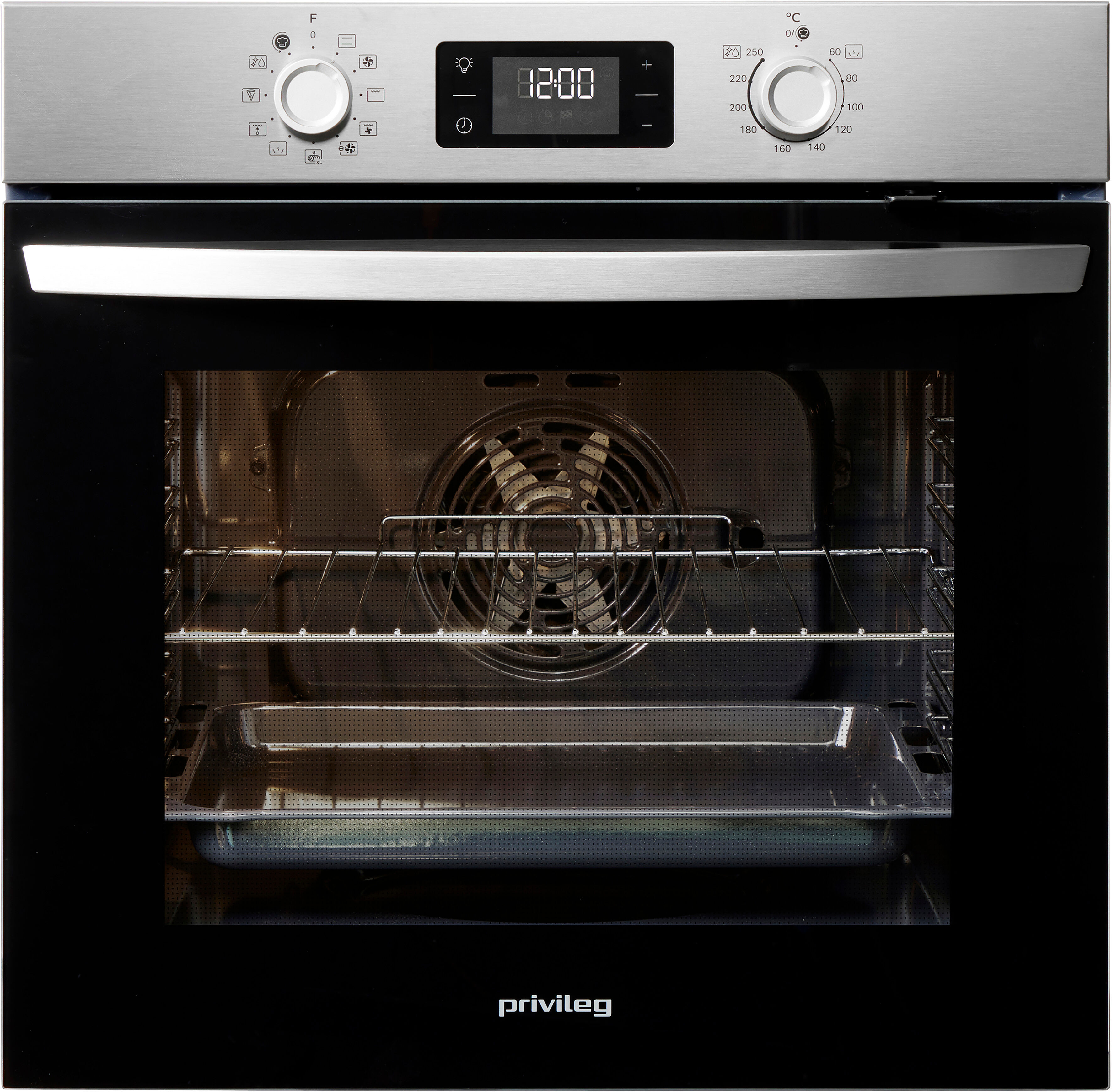 PRIVILEG Backofen-Set "BAKO Turn&Cook 310", Energieeffizienz: A+, grau (edelstahl), Herdsets, ECO Heißluft - saftigen Braten durch gleichmäßige Luftverteilung, Backofen-Set