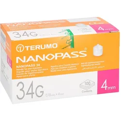 Nanopass 34 Pen Kanüle 34G 0,18x4 mm