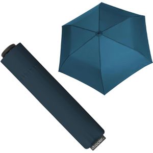 Doppler Regenschirm Zero,99, crystal blue, sturmfest, manuell, Ø 91 cm, 21cm, Taschenschirm