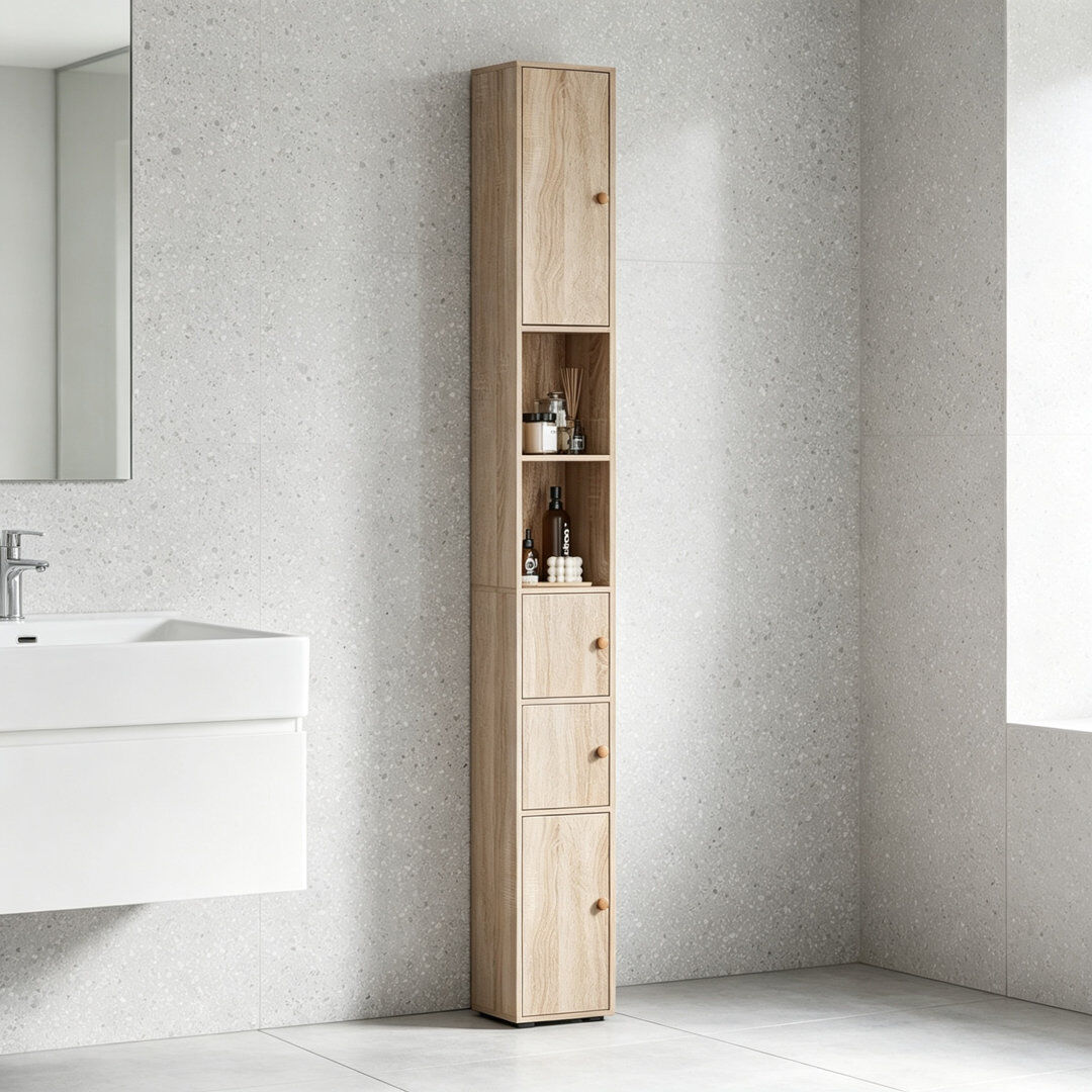 Rebrilliant Bathroom Storage Maple 180cm H X 20cm W X 20cm D