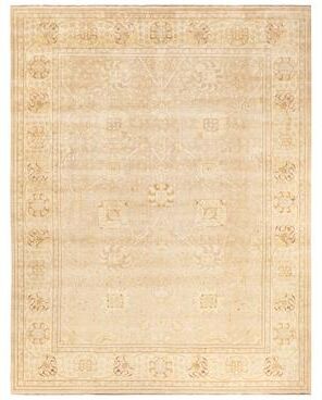Overton Hand Knotted Wool Vintage Inspired Traditional Mogul Beige Area Rug - 9 x 12